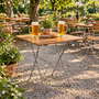 Biergarten Tisch Klapptisch Gartentisch klappbar Akazie Stahl 70x70cm