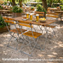 Biergarten Tisch Klapptisch Gartentisch klappbar Akazie Stahl 120x60cm