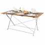 Biergarten Tisch Klapptisch Gartentisch klappbar Akazie Stahl 120x60cm