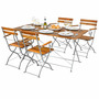 Biergarten Set Klapptisch + 4 Klappst�hle Armlehne Akazie 120x70cm