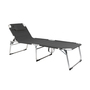 XXL Aluminium Gartenliege Anthrazit gepolstert L200xB70cm