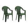 2er Set Kunststoff Stapelstuhl Stapelsessel Rattan-Optik Gr�n Ischia 