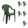 6er Set Kunststoff Stapelstuhl Stapelsessel Rattan-Optik Gr�n Ischia 