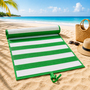 2er Set leichte Strandmatte Matte Badematte PVC Geflecht 60x180cm Gr�n