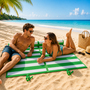 2er Set leichte Strandmatte Matte Badematte PVC Geflecht 60x180cm Gr�n