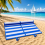 2er Set leichte Strandmatte Matte Badematte PVC Geflecht 60x180cm Blau