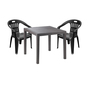 Outdoor-M�bel Sitzgarnitur Bistrogarnitur 3tlg Kunststoff Anthrazit