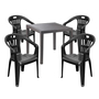 Outdoor-M�bel Sitzgarnitur Bistrogarnitur 5tlg Kunststoff Anthrazit