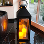 Gro�e Garten - Laterne Windlicht Schwarz Glas Metall 54cm