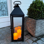 Gro�e Garten - Laterne Windlicht Schwarz Glas Metall 54cm