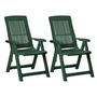 2er Set Kunststoff Gartenstuhl Klappsessel Klappstuhl Campingsessel Gr�n 5-Positionen