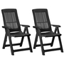 2er Set Kunststoff Gartenstuhl Klappsessel Klappstuhl Campingsessel Anthrazit 5-Positionen
