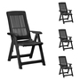 4er Set Kunststoff Gartenstuhl Klappsessel Klappstuhl Campingsessel Anthrazit 5-Positionen