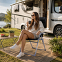 Camping Sessel Garten Klappstuhl Campingstuhl Alu Textilen schwarz