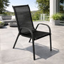 Outdoorstuhl Gartenstuhl Stapelstuhl Metall Anthrazit Textilen schwarz