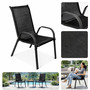 2er Outdoorstuhl Gartenstuhl Stapelstuhl Metall Anthrazit schwarz