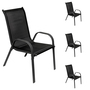 4er Outdoorstuhl Gartenstuhl Stapelstuhl Metall Anthrazit schwarz