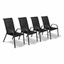 4er Outdoorstuhl Gartenstuhl Stapelstuhl Metall Anthrazit schwarz