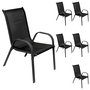 6er Outdoorstuhl Gartenstuhl Stapelstuhl Metall Anthrazit schwarz