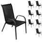 8er Outdoorstuhl Gartenstuhl Stapelstuhl Metall Anthrazit schwarz