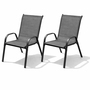 2er Outdoorstuhl Gartenstuhl Stapelstuhl Metall Textilen Anthrazit 