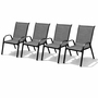 4er Outdoorstuhl Gartenstuhl Stapelstuhl Metall Textilen Anthrazit 