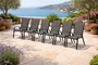 6er Outdoorstuhl Gartenstuhl Stapelstuhl Metall Textilen Anthrazit 
