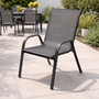 8er Outdoorstuhl Gartenstuhl Stapelstuhl Metall Textilen Anthrazit 