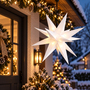 LED Weihnachtsstern Wei�  25cm Stern Faltstern Innen Aussen Timer Batterie