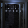 10er LED Lichtervorhang  Lichterkette Schneeflocke Beleuchtung Batterie kaltwei�