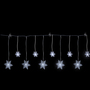 10er LED Lichtervorhang  Lichterkette Schneeflocke Beleuchtung Batterie kaltwei�