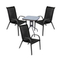4-tlg. Bistro Garnitur Balkonset Garnitur Tisch + 3 Stapelst�hle