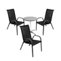 4-tlg. Bistro Garnitur Balkonset Garnitur Tisch + 3 Stapelst�hle 60xH70cm