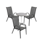 4-tlg. Bistro Garnitur Balkonset Garnitur Tisch + 3 Stapelst�hle 60xH70cm