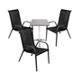 4-tlg. Bistro Garnitur Balkonset Garnitur Tisch + 3 Stapelst�hle