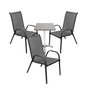 4-tlg. Bistro Garnitur Balkonset Tisch + 3 Stapelst�hle 60x60xH70cm
