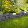 7,2 Meter LED beleuchtete Solar Beeteinfassung Beetumrandung Steinoptik 720 x 29cm Grau