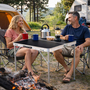 XL Campingtisch schwarz klappbar mit Tragegriff Alu 80x80x70cm