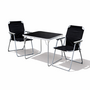 3-tlg. Camping Set Gartenm�bel Campingtisch 2 x Campingstuhl schwarz