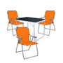 4-tlg Camping Set Gartenm�bel Campingtisch + 3 Campingstuhl Klappstuhl Orange