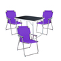 4-tlg Camping Set Gartenm�bel Campingtisch + 3 Campingstuhl Klappstuhl