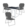 4-tlg Camping Set Gartenm�bel Campingtisch + 3 Campingstuhl Grau