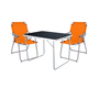 3-tlg Camping Set Gartenm�bel Campingtisch + 2 Campingstuhl Klappstuhl Orange