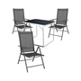 4-tlg Camping Set Campingtisch + 3 Campingstuhl Klappstuhl Anthrazit
