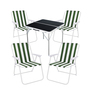 5-teiliges Campingm�bel Set Alu L80xB80xH70cm gr�n-wei�