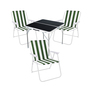 4-teiliges Campingm�bel Set Alu L80xB80xH70cm gr�n-wei�