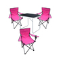 4-tlg Camping Set Gartenm�bel Campingtisch 3 Klappstuhl Pink