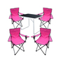 5-tlg Camping Set Gartenm�bel Campingtisch + 4 Campingstuhl Pink