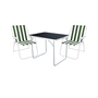 3-tlg Camping Set Gartenm�bel Campingtisch + 2 Campingstuhl Gr�n Wei�