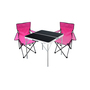 3-teiliges Campingm�bel Set pink Tisch schwarz + Campingst�hle